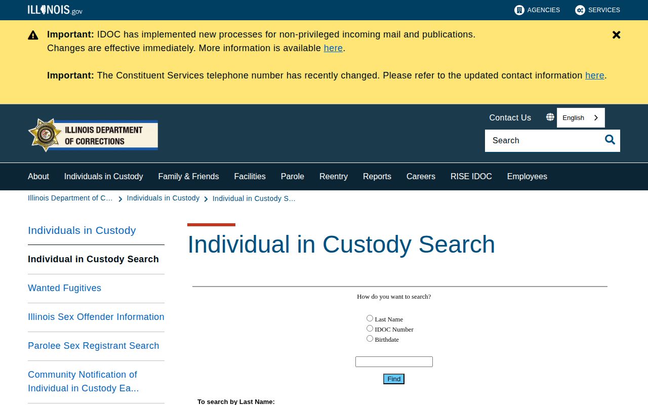 Illinois DOC offender search for Macoupin County custody follow-up