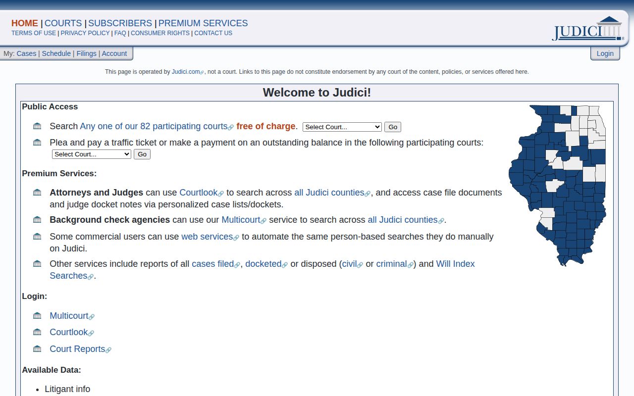 Judici court-record search for Macoupin County case disposition