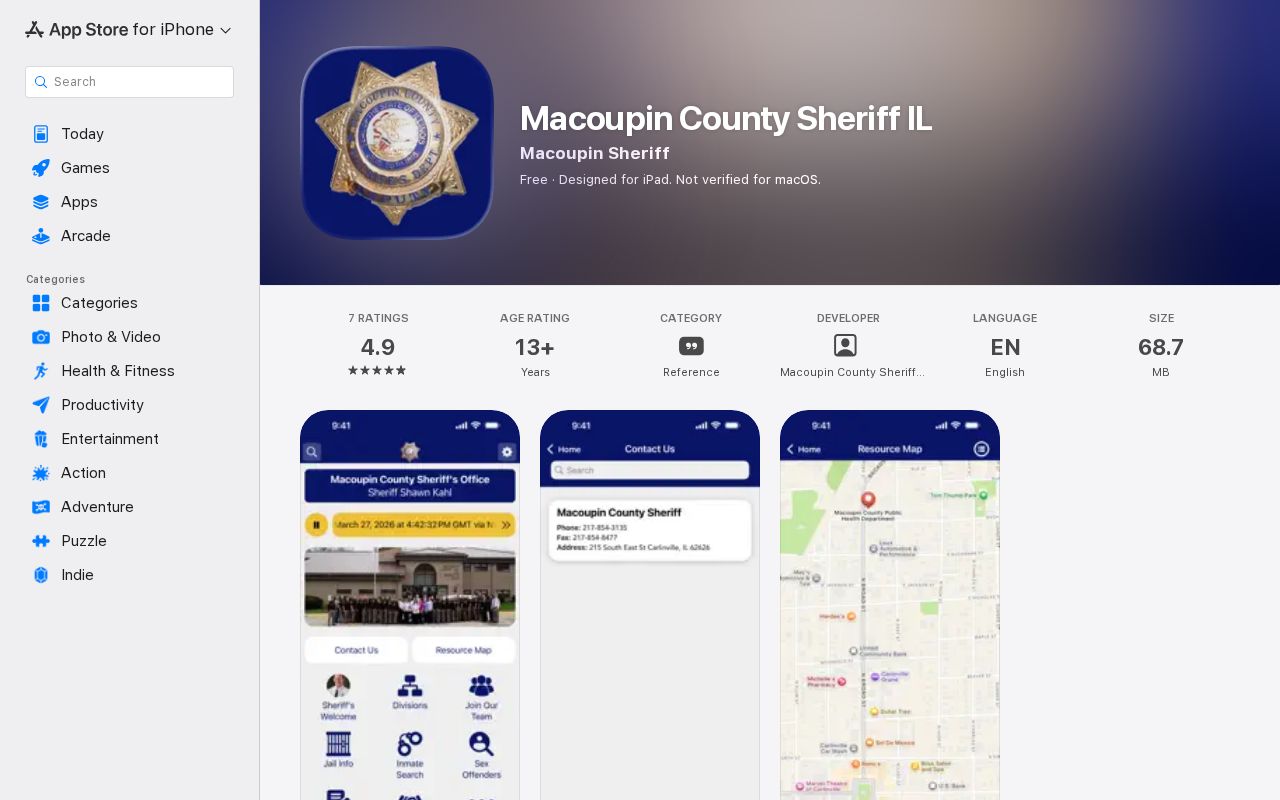 Macoupin County Sheriff app for jail and inmate information