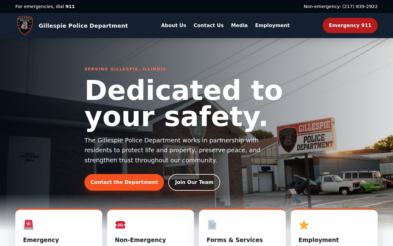 Macoupin County Gillespie Police department records source